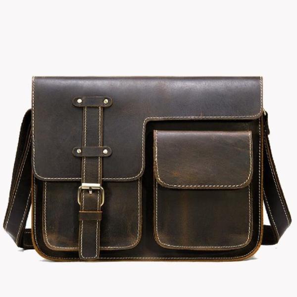 Buy Men'S Retro First Layer Cowhide Laptop Messenger Bags at wholesale prices