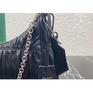 Apricot Wrinkle Sheepskin Underarm Shoulder Bag Dumpling Shape