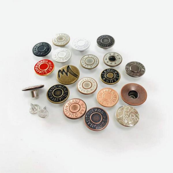 wholesale Custom Logo 17MM 20MM Iron Stainless steel Brass Jeans Button Bottons