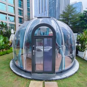 Quality Sunshade Outdoor Bubble Tents Green PC Clear Dome House for sale