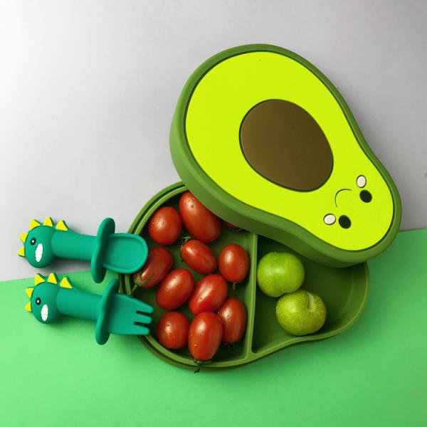 Customized Shape Food Grade Silicone Divided Plates For Babies