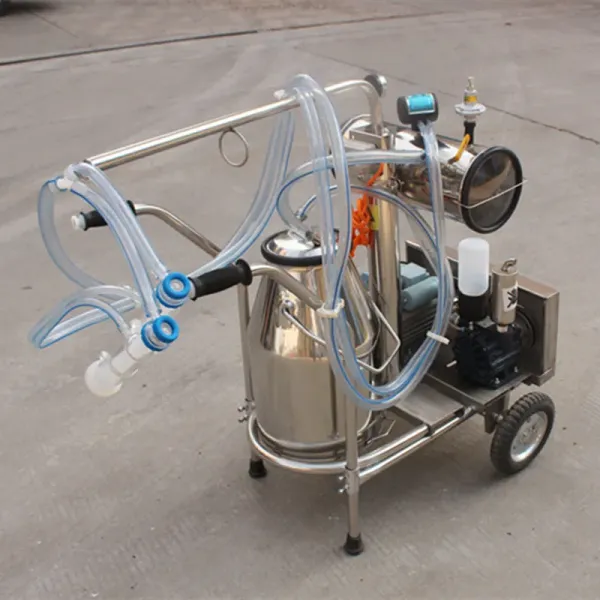 Portable Vacuum Pump Milking Machine with 25 Liter Stainless Steel Bucket and 0.75kw Power for Efficient Dairy Farming