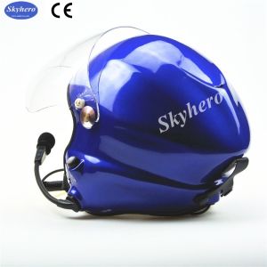 Noise cancel Paramotor helmet Blue with headset blue Open face PPG helmet two