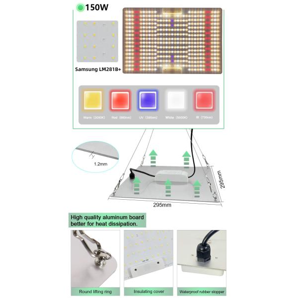 5000K LED Quantum Board 150w Grow Light 660nm For Plants Flowers