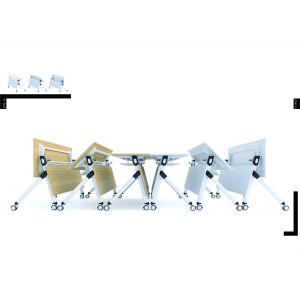Folded Stackable Meeting Chairs And Desk For Seminar Room