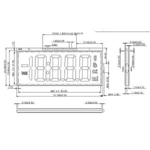 OEM ODM Electronic Balance Reflective 7 Segment LCD Display VDD 2.9V