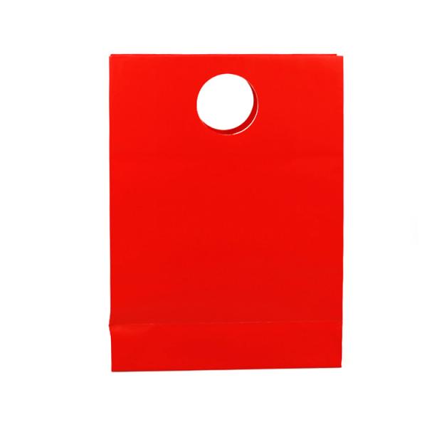 Buy Red paper bag tea packaging gift die cut handle ivory paper bag at wholesale prices