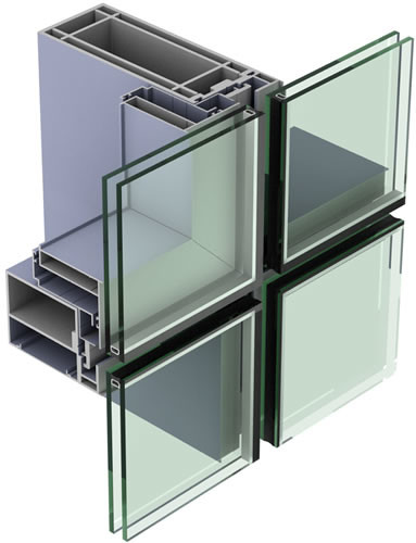 Professional Aluminium Curtain Wall Profile Thin Aluminium Extrusion Frame