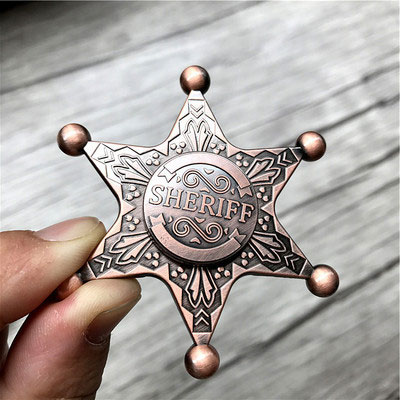 Hexagonal Neptune Sheriff's Badge Fidget Spinner for ADHD ADD Relief and Anti-Anxiety