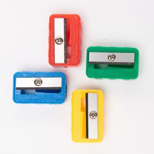 PS Basic 8mm Plastic Rectangle Pencil Sharpener Mn Steel