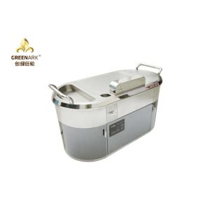 Oval Down Exhaustion Mobile Teppanyaki Grill Electromagnetic Hibachi Table With