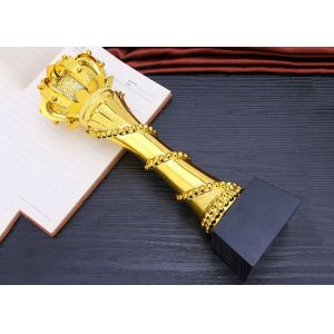 Elegant And Luxury Designed Resin Trophy , Gold Plated Glorious Souvenir