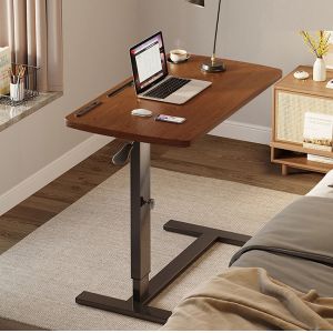 Custom Brown Manual Height Adjustable Computer Gaming Desk for Modern Design Style