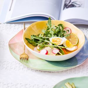 26cm Irregular Edge Dishwasher Safe Ceramic Soup Platter Plates