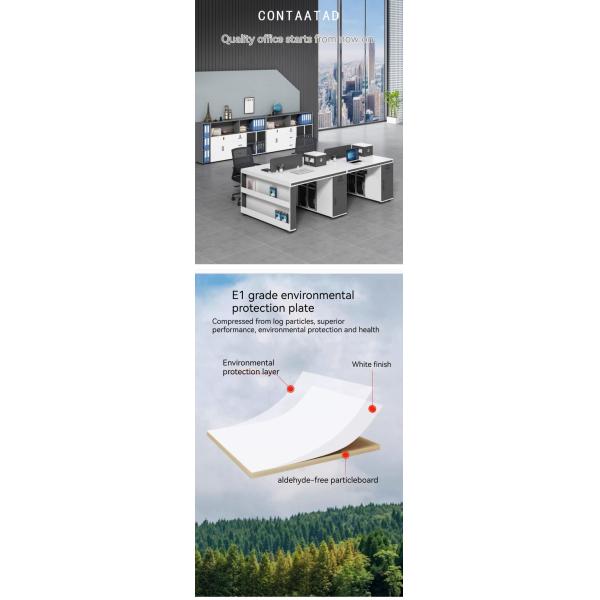 Modern Design Simple Office Workstation with 2 4 6 Staff Chairs and Desk Combination