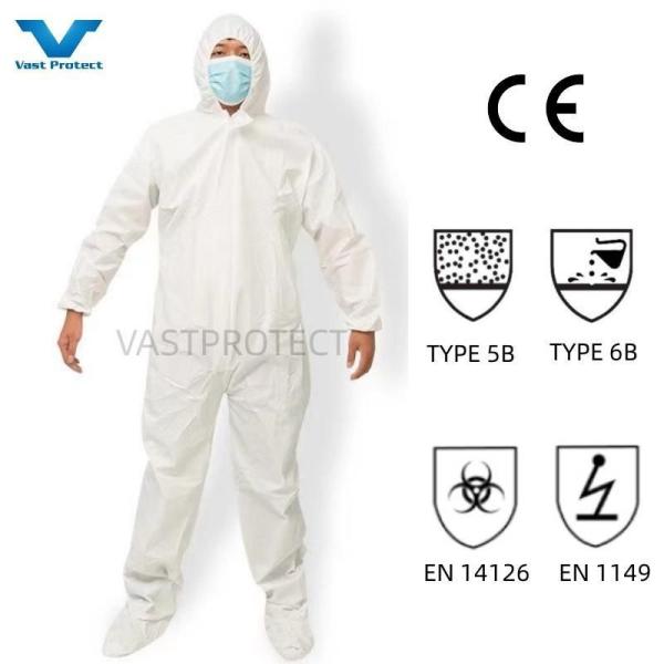 Buy Chemical Protection Industrial Safety Waterproof White Disposable Overalls for Work at wholesale prices