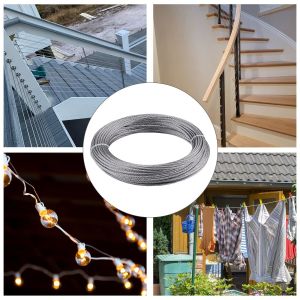 1/8" 3/16" 1/4" 7X19 T316 Stainless Steel Cable Wire Rope for Safe Deck Railing