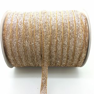 Christmas decorative shiny glitter velvet ribbon