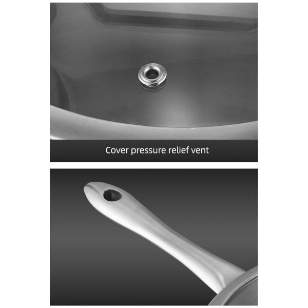 Factory Price Silver Kitchen Sauce Pot Soup Pot Fry Pan Cooking Pot Set Cookware Sets With Glass Lid