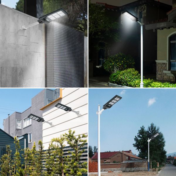 BLK Series Solar Street Light installed outdoors showing modern design and illumination