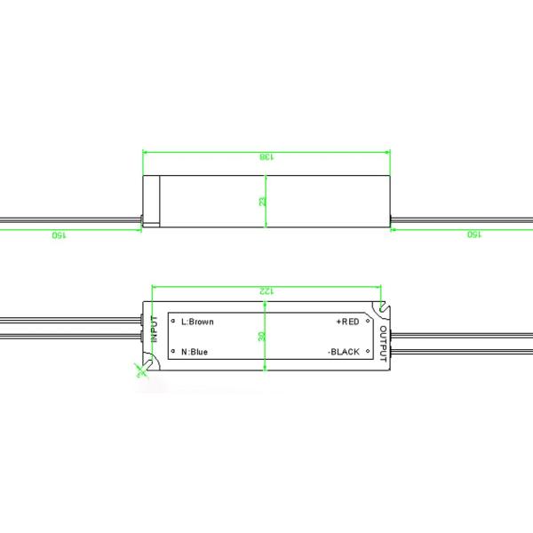 Fireproof 1670mA 12 Volt LED Strip Driver , Ultralight LED Strip Light Power Supply