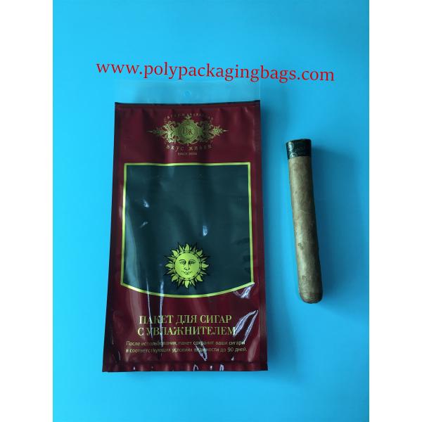 Buy Portable Red Moisturizing Zipper Cigar Bag With Transparent Window at wholesale prices