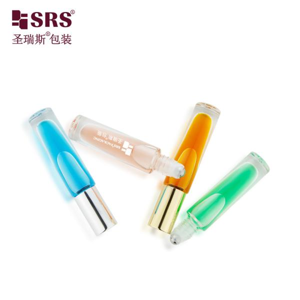 GB1-5ML Paint Gradient Blue Clear Color Glass Roll On Perfume Bottle Applicator No Leakage