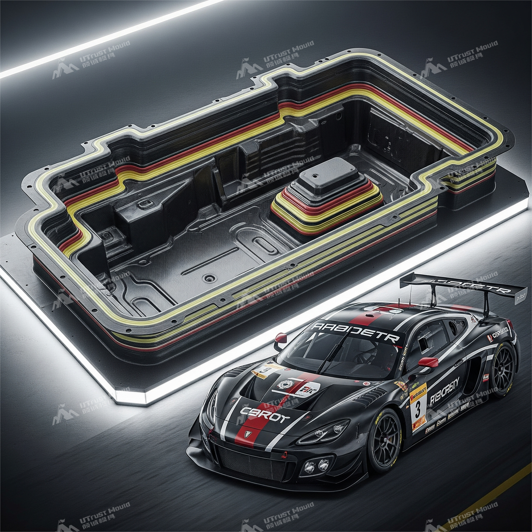 China UTrust Racing Carbon Fiber Monocoque Mold 1200mm x 800mm on sale