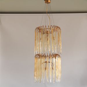 Luxury All Copper Post Modern Duplex Stair Chandelier With Creative Personality