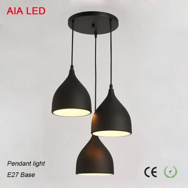 Indoor Black 3piece/set E27 dining room pendant light/LED droplight for eating house