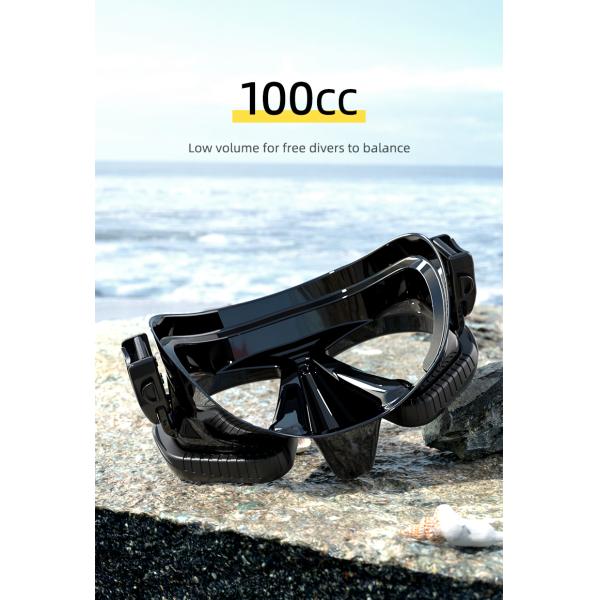 OEM Freediving Easy Breathe Snorkel Mask Scuba 100cc