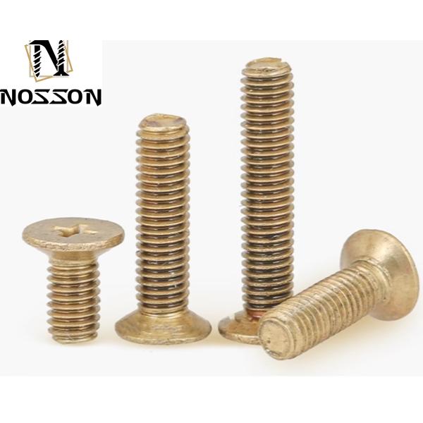 Flat Head Style M2-M8 Brass Phillips Countersunk Machine Screws with Excellent Durability and Plain Finish