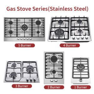 Hotel 2000W Cook Gas Hob Stainless Steel 5 Burner Gas Stove