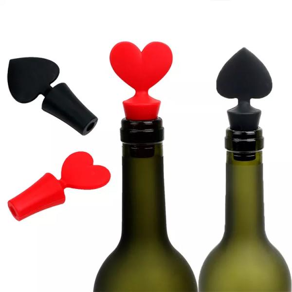 Fresh-keeping Gel Cork Silicone Bottle Stopper Cute Top Poker Bar Accessories Wine Pourer