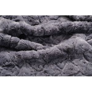 Grey Solid Faux Fur Rabbit Pattern Fabric Polyester 150cm