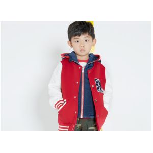 Comfortable Kids Boys Clothes Children'S Baseball Jackets Patched EMB Contrast