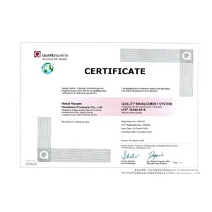 Cangzhou G&L Hardware Industries Co.,Ltd. Certifications