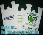 compostable custom printed t-shirt plastic bag with own logo, cornstarch made