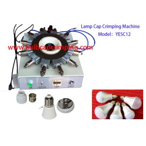 China Lamp Cap Crimping Punching Machine For E14 B22 LED Bulb Cap Crimper Punching on sale
