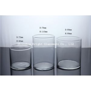 Quality clear blown glass candle cup,blown candle holder for sale