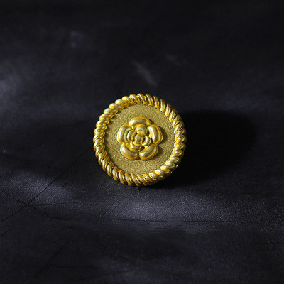 18mm light gold metal flower shape round high feet decorative jacket sweater coat button suit button