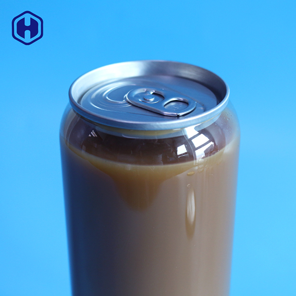 Cold Coffee Fill 16 OZ Plastic Soda Cans With Screen Printing