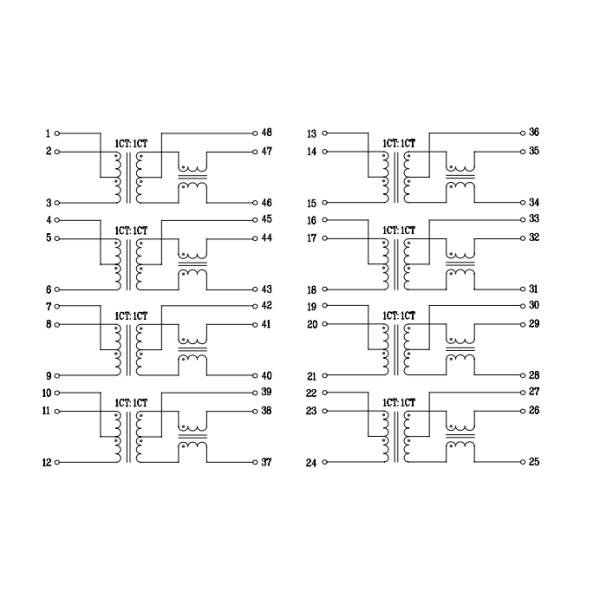 HB6601NL 4Pair PoE Ethernet Transformer Fully ROHS Compliant