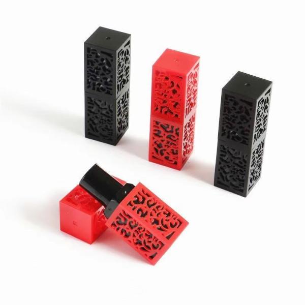 Buy Black Red 3g Middle Empty Lipstick Tube With Delicate Appearance at wholesale prices