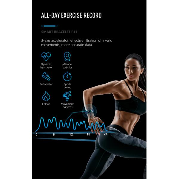 ECG PPG Pedometer HR Monitor Smart Band Fitness Tracker Watch With Blood Pressure