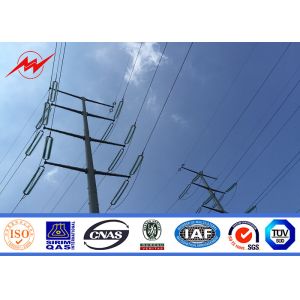 43m Round Tapered Electrical Power Pole For Overhead Line custom color