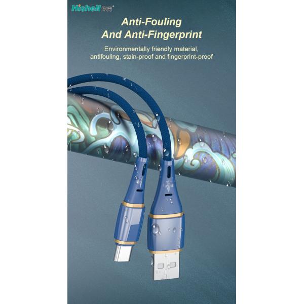 Hishell Nylon Braid Mobile Phone USB Cables Type C Anti Abrasion