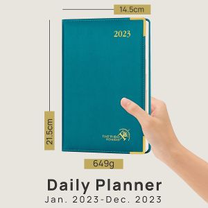 Pacific Green Executive Daily Planner 2023 , Customization A5 Daily Schedule