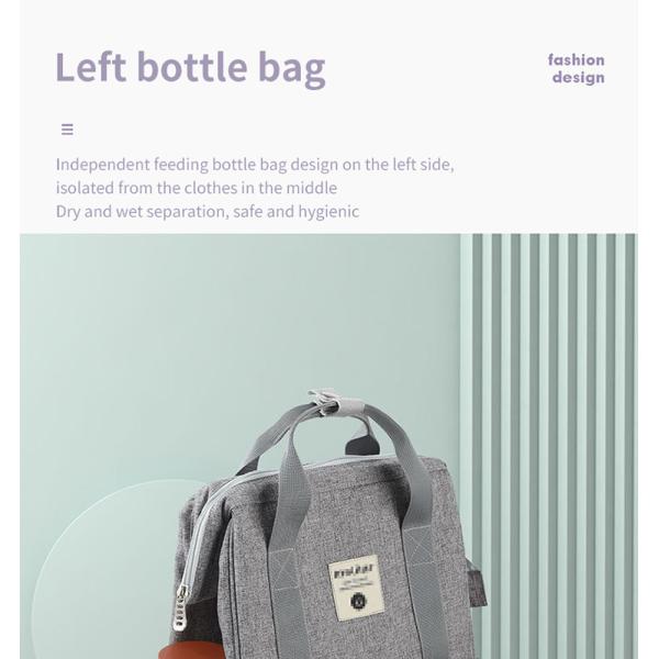 Multifunctional Mommy Diaper Bag Backpack With Trailer Buckle OEM ODM