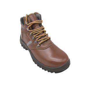 High Caliber Leather Army Boots Grease Resistant With Reflective Stripe